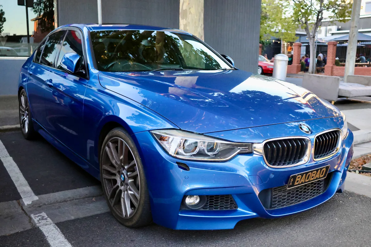 Blue BMW 335i sedan photographed in Adelaide as a representative ZF 8HP application