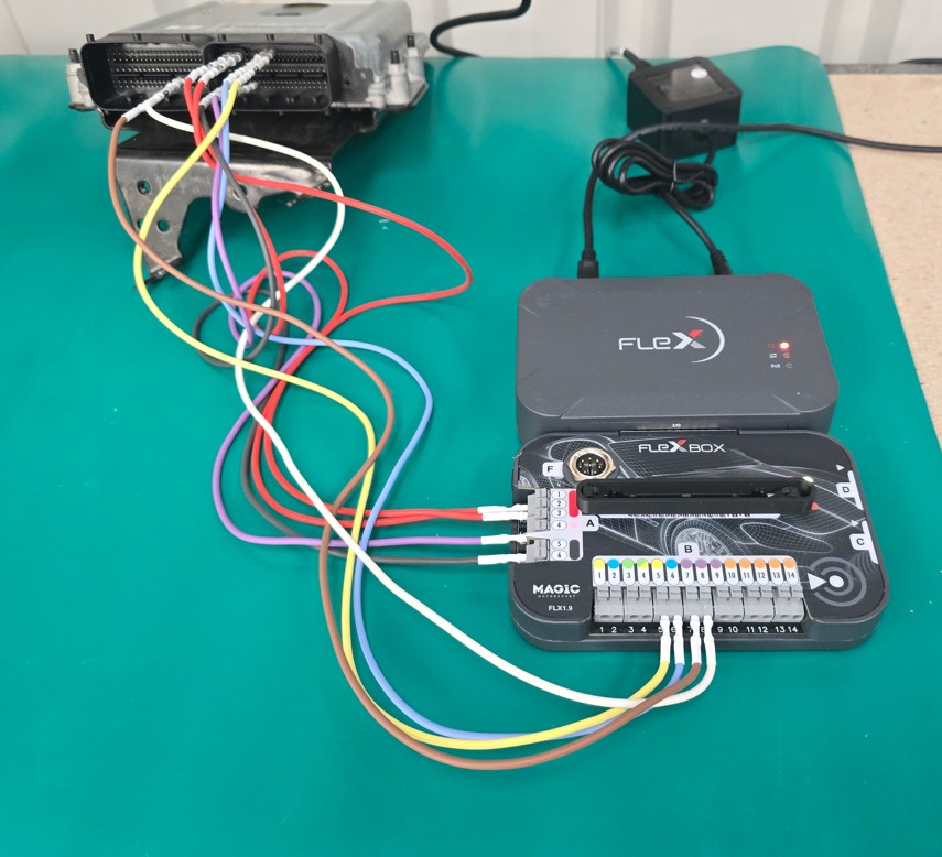 ECU bench-wired to Magic Motorsport FLEX/FLXBOX